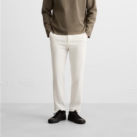 New Zara The Melange‎ PANTS Color: Oyster-white - Picture 1 of 9